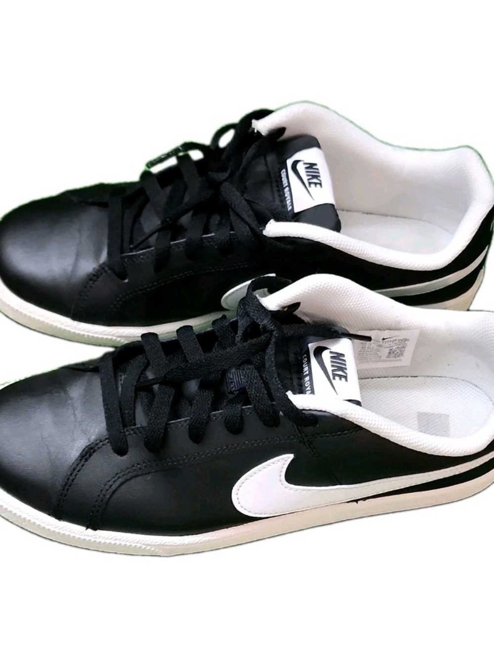 Nike Black and White Low-Top Leather Sneakers